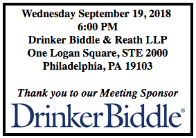 Thank you to our Meeting Sponsor DrinkerBiddle