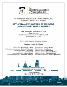 69th Annual Installation Ceremony - Welcoming the Barristers' Executive and Advisory Boards