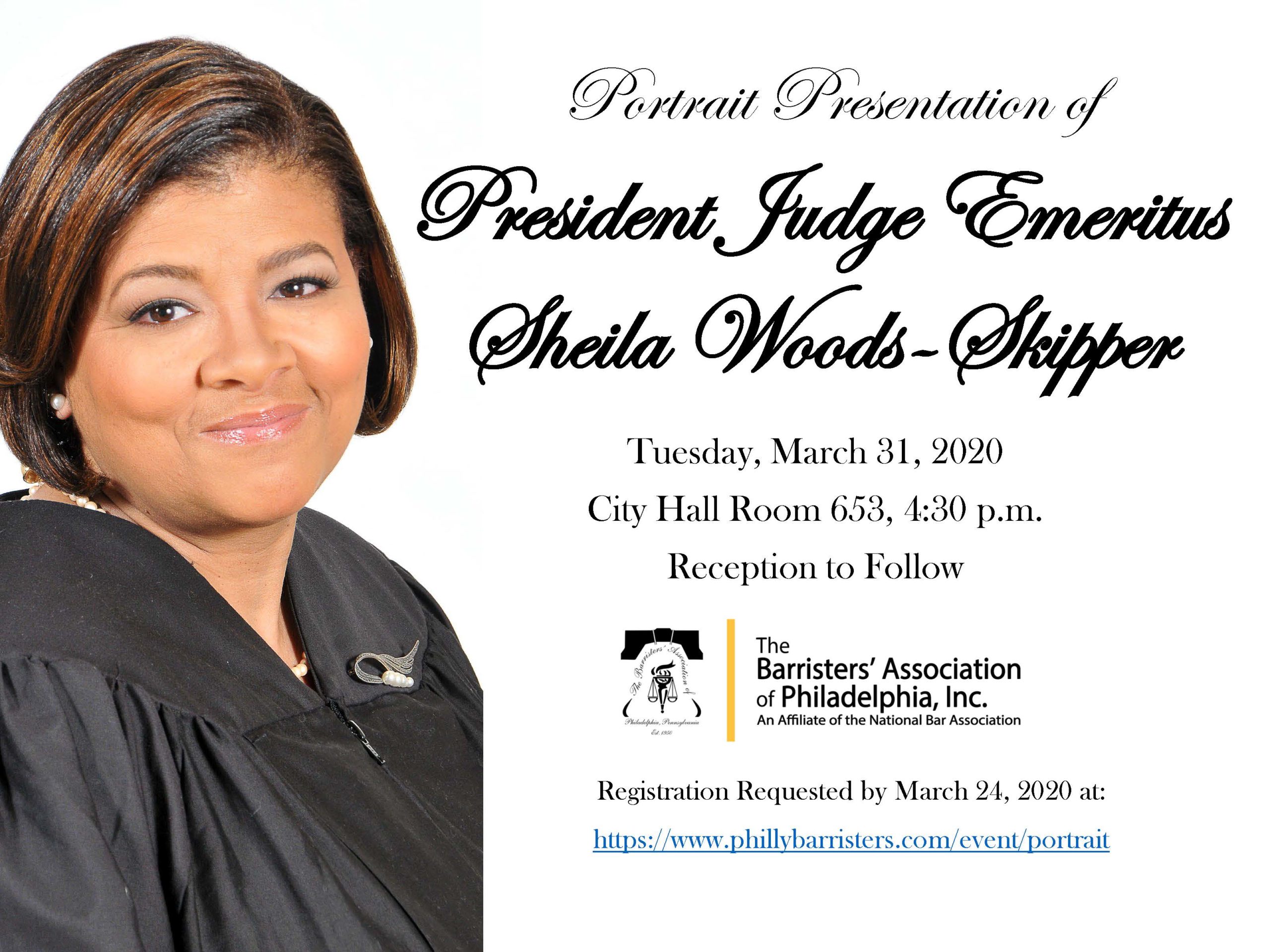 Postponed: Portrait Presentation of President Judge Emeritus Sheila Woods-Skipper